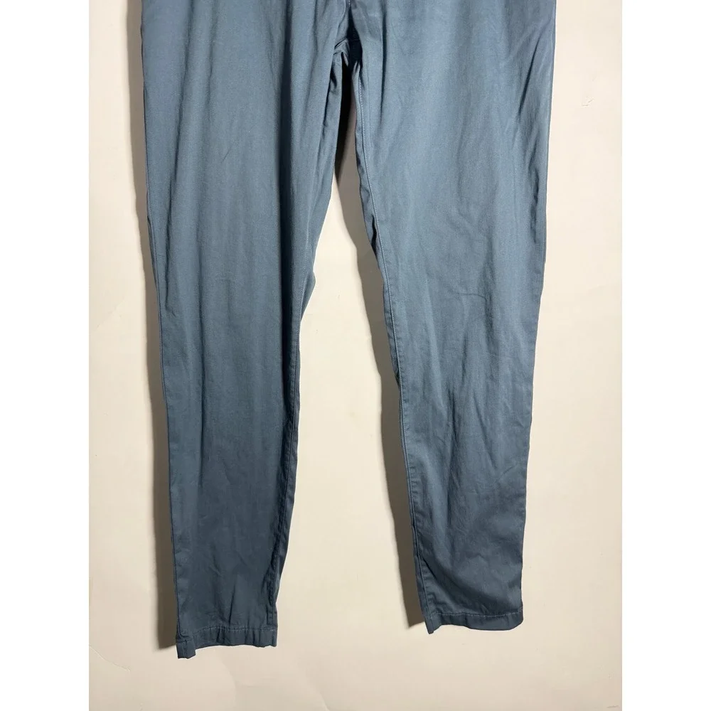 Birddogs Mens Khaki Pants Slate Blue Gray Stretch Chino 32x32 Slim Fit Casual